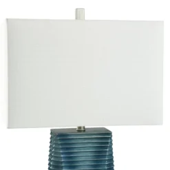 Vertical Lined Moulded Table Lamp With Steel Base Blue - StyleCraft -Adesso Sales Store GUEST b66aac8f 12b0 4f74 824a 0e865a4edc93