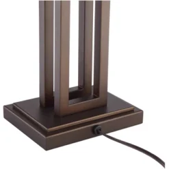 Possini Euro Design Gossard Modern Industrial Table Lamp 30" Tall Bronze With USB Charging Port White Rectangular Shade For Bedroom Living Room Office -Adesso Sales Store GUEST b6784666 f9e5 4104 ba08 60412db3475f