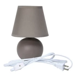 8.66" Petite Ceramic Orb Base Bedside Table Desk Lamp With Matching Tapered Drum Fabric Shade Gray - Creekwood Home -Adesso Sales Store GUEST b8964816 2a0c 4ae1 921e 36aa713092c5
