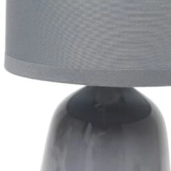 10.04" Traditional Ceramic Thimble Base Bedside Table Desk Lamp With Matching Fabric Shade Gray - Simple Designs -Adesso Sales Store GUEST b8b20e45 d632 4887 8a41 a782c5a37c8e
