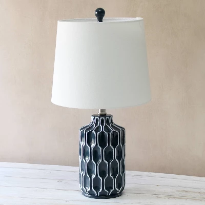 Moroccan Table Lamp With Fabric Shade Blue - Lalia Home 2 Moroccan Table Lamp With Fabric Shade Blue - Lalia Home - Image 2