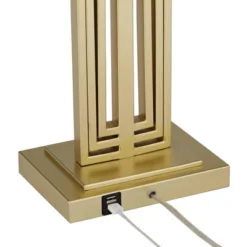 360 Lighting Sonia Modern Table Lamps 29 1/2" Tall Set Of 2 Gold Metal With Dual USB Charging Ports White Rectangular Shade For Bedroom Living Room -Adesso Sales Store GUEST bae6c04b 06cd 4518 9bbd f577f73b94ab