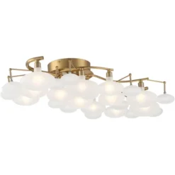 Possini Euro Design Lilypad Modern Ceiling Light Semi Flush Mount Fixture 30 1/4" Wide Warm Brass 12-Light Frosted Glass Shade For Bedroom Living Room 12 Possini Euro Design Lilypad Modern Ceiling Light Semi Flush Mount Fixture 30 1/4" Wide Warm Brass 12-Light Frosted Glass Shade For Bedroom Living Room -Adesso Sales Store GUEST bc64b39a 2843 4a68 b9d6 625259c5adb7