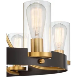 Stiffel Ferrers Dark Bronze Gold Chandelier 26" Wide Clear Glass Shade 6-Light Fixture For Dining Room House Foyer Kitchen Island Entryway Bedroom -Adesso Sales Store GUEST bcfa5d17 4134 41e7 82db 185fcb27b973