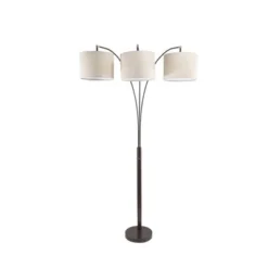 84" Traditional Arc Floor Lamp With 3 Shades (Includes CFL Light Bulb) Brown - Ore International