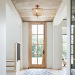 14" LED 3-Light Allie Wood Bead/Iron Pendant Antique Gold/Taupe - JONATHAN Y -Adesso Sales Store GUEST bdfbc2a3 b535 4cd8 bd43 817228a3e974