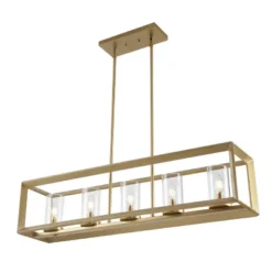 LED 5-Light Metal/Glass Anna Linear Pendant - JONATHAN Y -Adesso Sales Store GUEST be180eeb 23ee 4045 8fe2 573cf57015c4