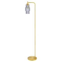63" Kyra Pillar Shade Floor Lamp Blue/Gold - River Of Goods -Adesso Sales Store GUEST bf39c0c5 9283 42d1 86dc 20014bcb2f1a
