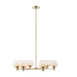 Blaire 6-light Ombre Globe Chandelier Antique Brass/Amber - Ink+Ivy -Adesso Sales Store GUEST c00c184a d14f 4d34 b11c 453eac4d89ea