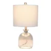 Hammered Glass Jar Table Lamp With Linen Shade Smokey Gray - Lalia Home