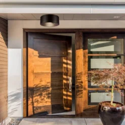 1 Light Teagan Outdoor Indoor Flush Mount Ceiling Dark Bronze - Globe Electric -Adesso Sales Store GUEST c0986c38 1409 4ecc 9fb3 dfa4939338b0