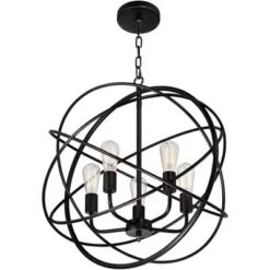 Franklin Iron Works Ellery Bronze Orb Foyer Pendant Chandelier 24 3/4" Wide Modern 5-Light LED Fixture For Dining Room House Kitchen Island Entryway -Adesso Sales Store GUEST c38e7e76 0881 4044 b906 03a5005fcd29