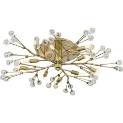 Possini Euro Design Ceiling Light Semi Flush Mount Fixture LED Brass 27 1/2" Wide 10-Light Crystal Berry For Living Room -Adesso Sales Store GUEST c41857f5 626a 4dda a835 2734a4fd62aa