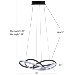25" Metal Adjustable Alexia Abstract Integrated Pendant (Includes Energy Efficient Light Bulb) Black - JONATHAN Y -Adesso Sales Store GUEST c51362fd 2bc4 4ff5 b1f6 75ff167b5290
