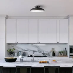 1-Light LED Integrated Matte Black Flush Mount Ceiling Light - Globe Electric -Adesso Sales Store GUEST c5e1b685 e8d3 45f1 a06e 1d99c24baa59