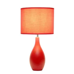 18.11" Traditional Standard Ceramic Dewdrop Table Desk Lamp With Matching Fabric Shade Red - Creekwood Home -Adesso Sales Store GUEST c5f0c7f6 0619 428b b785 7fb6bce954ea