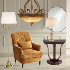 Kathy Ireland Sterling Estate Golden Bronze Pendant Chandelier 26 1/2" Wide Rustic Champagne Bowl Shade 3-Light Fixture For Dining Room Kitchen Island -Adesso Sales Store GUEST c969f54c ccd9 44f6 88f1 b321a159e455