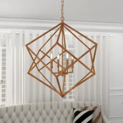 Modern Metal Chandelier With Link Style Chain Gold - Olivia & May -Adesso Sales Store GUEST ca9967c4 54ca 4b20 98c8 cc6d492c85d5