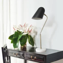 Asymmetrical Marble And Metal Desk Lamp With Sloped Shade Antique Brass - Lalia Home -Adesso Sales Store GUEST cb7bd49f bea2 4a64 a2ff 9f5a5a13820f
