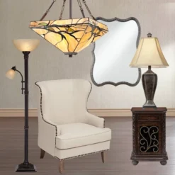 Regency Hill Garver Rustic Retro Torchiere Floor Lamp 72 1/2" Tall Oil Rubbed Bronze With Side Light Amber Glass Shade For Living Room Reading Bedroom -Adesso Sales Store GUEST cc46b6c8 b150 4b71 86fb 994d5d7c3701