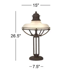 Franklin Iron Works Rustic Industrial Table Lamp 26 1/2" High With USB Dimmer Rust Bronze Haft Dome Glass Shade For Bedroom Living Room House Desk 13 Franklin Iron Works Rustic Industrial Table Lamp 26 1/2" High With USB Dimmer Rust Bronze Haft Dome Glass Shade For Bedroom Living Room House Desk -Adesso Sales Store GUEST cc63de24 7dbe 418d 8499 816a49284172