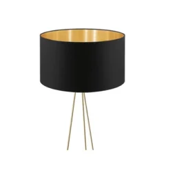 1-Light Camporale Floor Lamp With Interior Fabric Shade Gold - EGLO