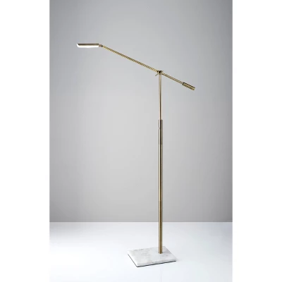 LED Vera Floor Lamp Antique Brass (Includes LED Light Bulb) - Adesso 3 LED Vera Floor Lamp Antique Brass (Includes LED Light Bulb) - Adesso - Image 3