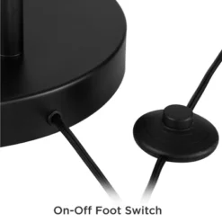 360 Lighting Cora Modern Arc Floor Lamp Standing 72" Tall Black Metal White Linen Drum Shade Decor For Living Room Reading Bedroom Office House Home -Adesso Sales Store GUEST cea4d015 b2bf 4158 b20c 2d07d1b2a84f