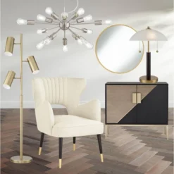 360 Lighting Mid Century Modern Desk Lamp 19 1/2" High Brown Wood White Frosted Glass Dome Shade For Bedroom Living Room Office -Adesso Sales Store GUEST cf6aa706 465c 44ef 9f57 04a8d351994d