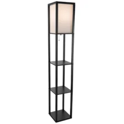 Hastings Home Floor Lamp – Etagere Style Standing Light With 3 Tiers Of Storage Shelving, Black -Adesso Sales Store GUEST cfb27258 6b95 4025 99b1 922d70a48d94