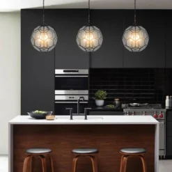 13.5" 3-Light Bee Modern Farmhouse Iron/Glass LED Pendant Oil Rubbed Bronze/Clear - JONATHAN Y -Adesso Sales Store GUEST d0768c35 2176 4b2e a730 ebe095b4e9be