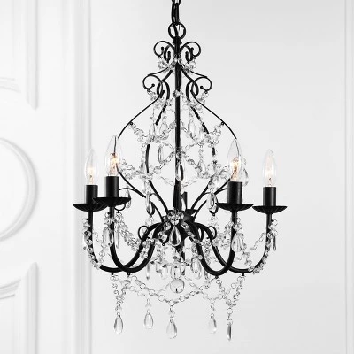 17" LED Crystal Maura Chandelier Black - Jonathan Y 3 17" LED Crystal Maura Chandelier Black - Jonathan Y - Image 3