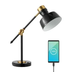 18.5" Allegra Farmhouse Adjustable Cantilever Task Lamp With USB Charging Port (Includes LED Light Bulb) - JONATHAN Y -Adesso Sales Store GUEST d32a152c 9c01 4ad6 b582 d885d0e2517b