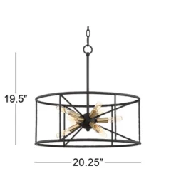 Possini Euro Design La Vista Black Chandelier 20 1/4" Wide Modern Sputnik 9-Light Fixture For Dining Room House Foyer Kitchen Island Entryway Bedroom -Adesso Sales Store GUEST d36ec028 4b97 4617 9dd0 17d7c36e34ba