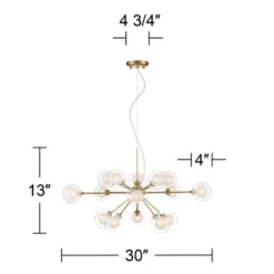 Possini Euro Design Spheres Antique Brass Chandelier 30" Wide Mid Century Modern Sputnik Glass Shade 15-Light Fixture For Dining Room Kitchen Island -Adesso Sales Store GUEST d4324c36 fce6 4a99 af43 c93a9b261a10