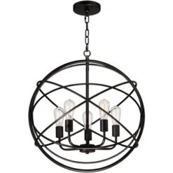 Franklin Iron Works Ellery Bronze Orb Foyer Pendant Chandelier 24 3/4" Wide Modern 5-Light LED Fixture For Dining Room House Kitchen Island Entryway -Adesso Sales Store GUEST d463f18c f7ed 463c 88ad 3f94c20a46e7