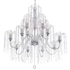 Vienna Full Spectrum Crystal Rain Chrome Chandelier 33" Wide Modern 12-Light Fixture For Dining Room House Foyer Kitchen Island Entryway Bedroom Home -Adesso Sales Store GUEST d4838bef 320e 4d64 a399 f49513e427a9