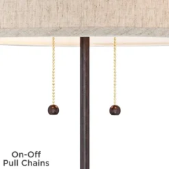 360 Lighting Modern Accent Table Lamp With USB And AC Power Outlet 23 1/2" High Bronze Fabric Drum Shade For Bedroom Living Room House Desk Bedside -Adesso Sales Store GUEST d49981cc a0b5 4426 aead 00a9612cb3ac