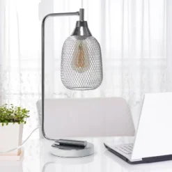 Industrial Mesh Desk Lamp Chrome - Lalia Home -Adesso Sales Store GUEST d4ad87ce fb42 4241 9ec8 34ea20a1a8d9