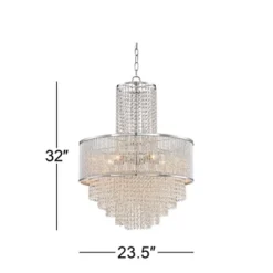 Vienna Full Spectrum Pioggia Chrome Pendant Chandelier 23 1/2" Wide Modern Crystal 5-Light Fixture For Dining Room House Foyer Kitchen Island Entryway -Adesso Sales Store GUEST d5832ef2 5aa8 4031 a483 13542b881352