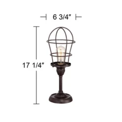 Franklin Iron Works Modern Industrial Desk Table Lamp 17 1/4" High Bronze Wire Cage Edison Bulb For Bedroom Bedside Office -Adesso Sales Store GUEST d69be8b0 7343 40e5 aea2 633e3126772a