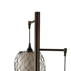 Collective Design Abode 84 Clifton 72-Inch Mid Century Modern Style Floor Lamp With 3 Woven Caged Metal Wire Glass Shades, Dark Bronze -Adesso Sales Store GUEST d78dbf3f 0e91 4c16 b721 5d1b11bfe494