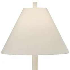 360 Lighting Modern Table Lamps 24 1/2" High Set Of 2 White Sculpture Fabric Cone Shade For Bedroom Living Room House Home Bedside Nightstand Office -Adesso Sales Store GUEST d8073110 d14d 4050 bcc2 3404f2947cd8