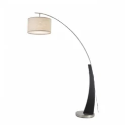 FC Design 71.5" Tall Drum Shade Arched Floor Lamp With Unique Black Wood Pole And Metal Base -Adesso Sales Store GUEST d80e05dc 97e0 482f 98de 9930e9f67455