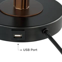 Franklin Iron Works Sydney Modern Mid Century Table Lamp 26" High Bronze With USB Charging Port Oatmeal Drum Shade For Bedroom Living Room Office Desk 11 Franklin Iron Works Sydney Modern Mid Century Table Lamp 26" High Bronze With USB Charging Port Oatmeal Drum Shade For Bedroom Living Room Office Desk -Adesso Sales Store GUEST d84e158a adcf 4986 9672 2c4e587d0f77