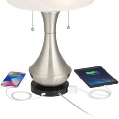 360 Lighting Simon Modern Accent Table Lamps Set Of 2 21" High Silver With USB Charging Port White Glass Dome Shade For Bedroom Living Room House Desk 9 360 Lighting Simon Modern Accent Table Lamps Set Of 2 21" High Silver With USB Charging Port White Glass Dome Shade For Bedroom Living Room House Desk -Adesso Sales Store GUEST dac030ed f49c 42b9 88a4 85f39e4f5671