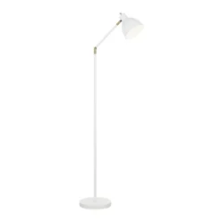 54.5" Mid-Century And Antique Brass Adjustable Metal Floor Lamp White - Cresswell Lighting -Adesso Sales Store GUEST dbf53092 4847 4e24 8eaa 4de237f4db9d