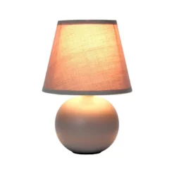 8.66" Petite Ceramic Orb Base Bedside Table Desk Lamp With Matching Tapered Drum Fabric Shade Gray - Creekwood Home -Adesso Sales Store GUEST ddcfae5f 0bcf 4f39 a04f ee5631056000