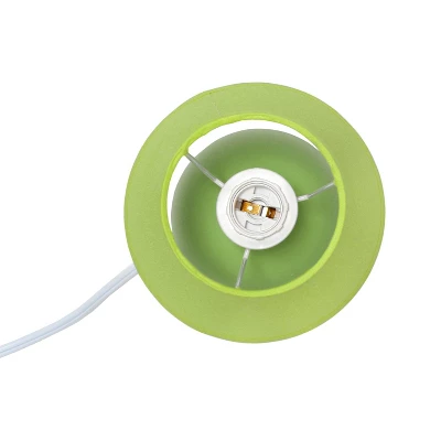 8.66" Petite Ceramic Orb Base Bedside Table Desk Lamp With Matching Tapered Drum Fabric Shade Green - Creekwood Home 2 8.66" Petite Ceramic Orb Base Bedside Table Desk Lamp With Matching Tapered Drum Fabric Shade Green - Creekwood Home - Image 2