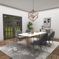 Modern Metal Chandelier With Link Style Chain Gold - Olivia & May -Adesso Sales Store GUEST df849e25 42e7 4e2c bf4a 475c14661d51